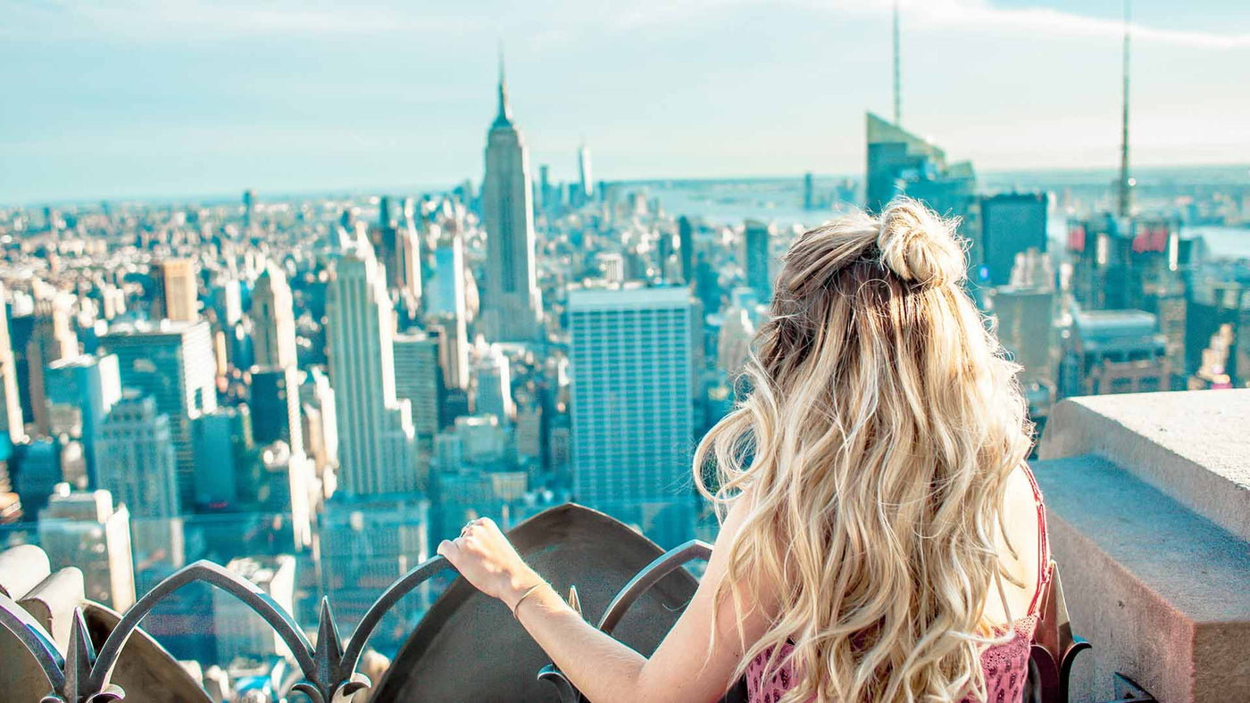 woman looking at city