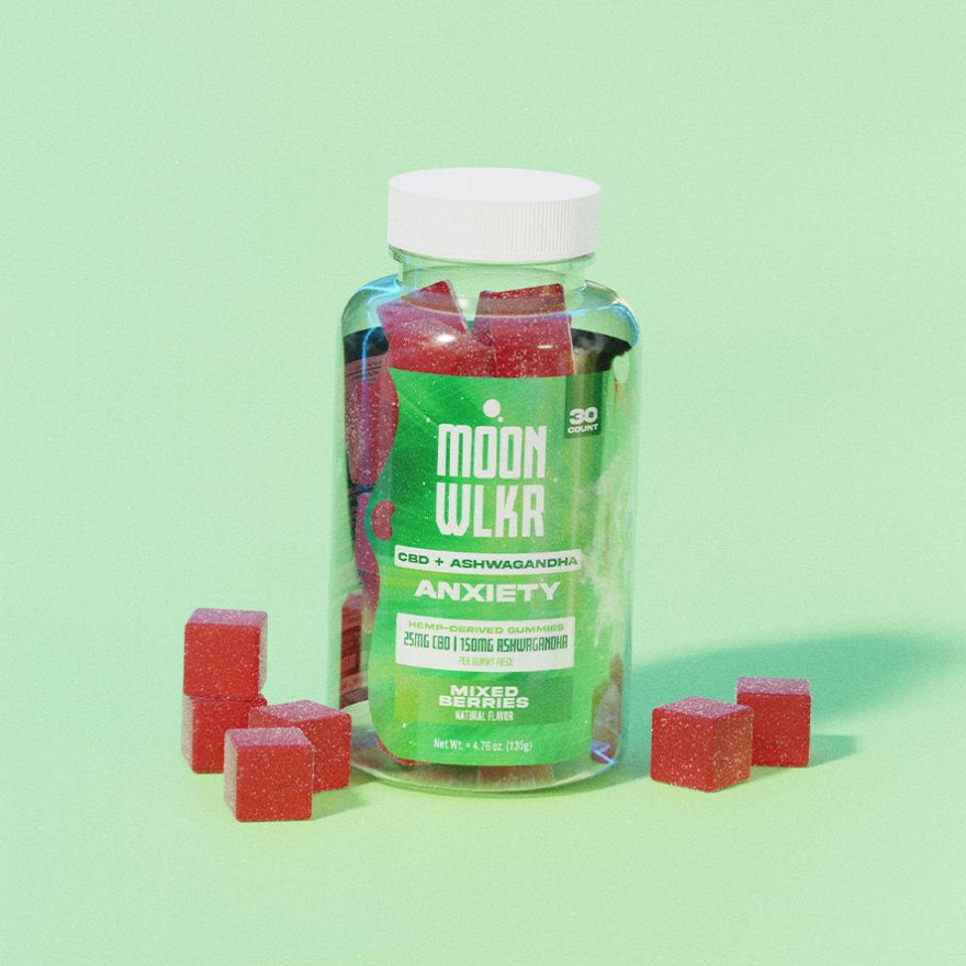 bottle of Moonwlkr CBD gummies