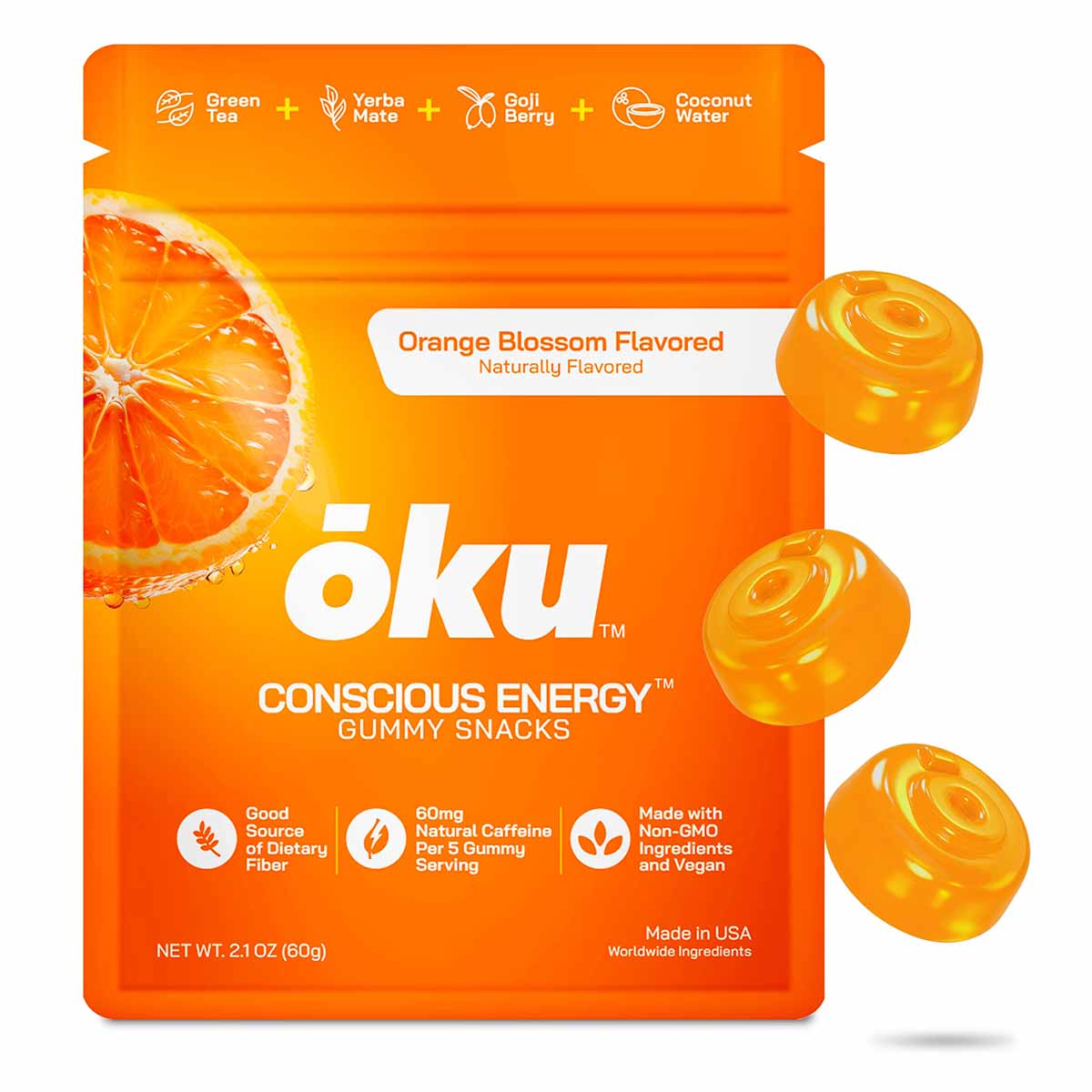 ōku Energy Chews in Orange Blossom flavor