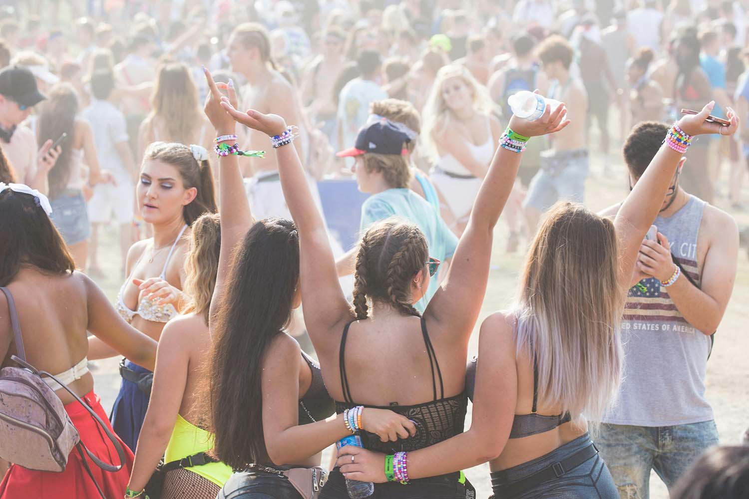 People having fun at a music festival