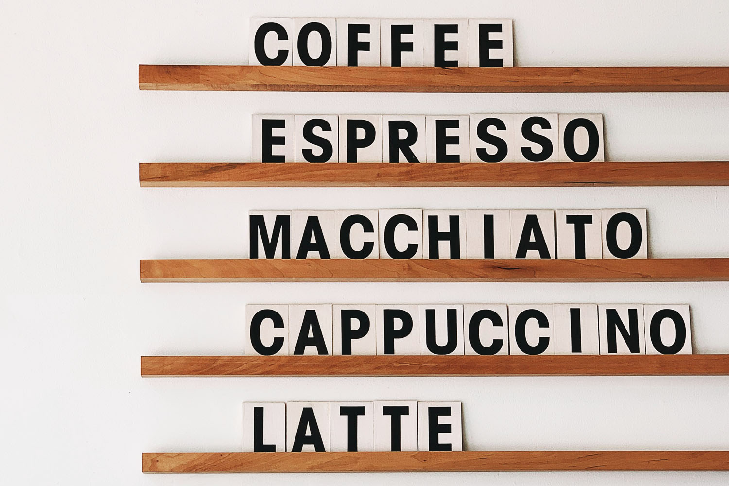 Wall decor with coffee drinks