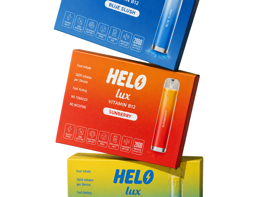 Choose HELO Lux Caffeine or Vitamin B12