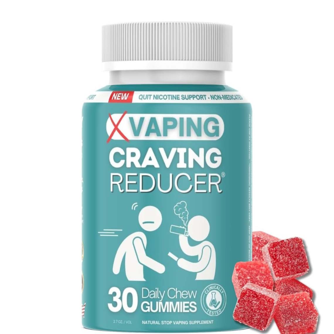 Bottle of Drop The Craving stop vaping gummies