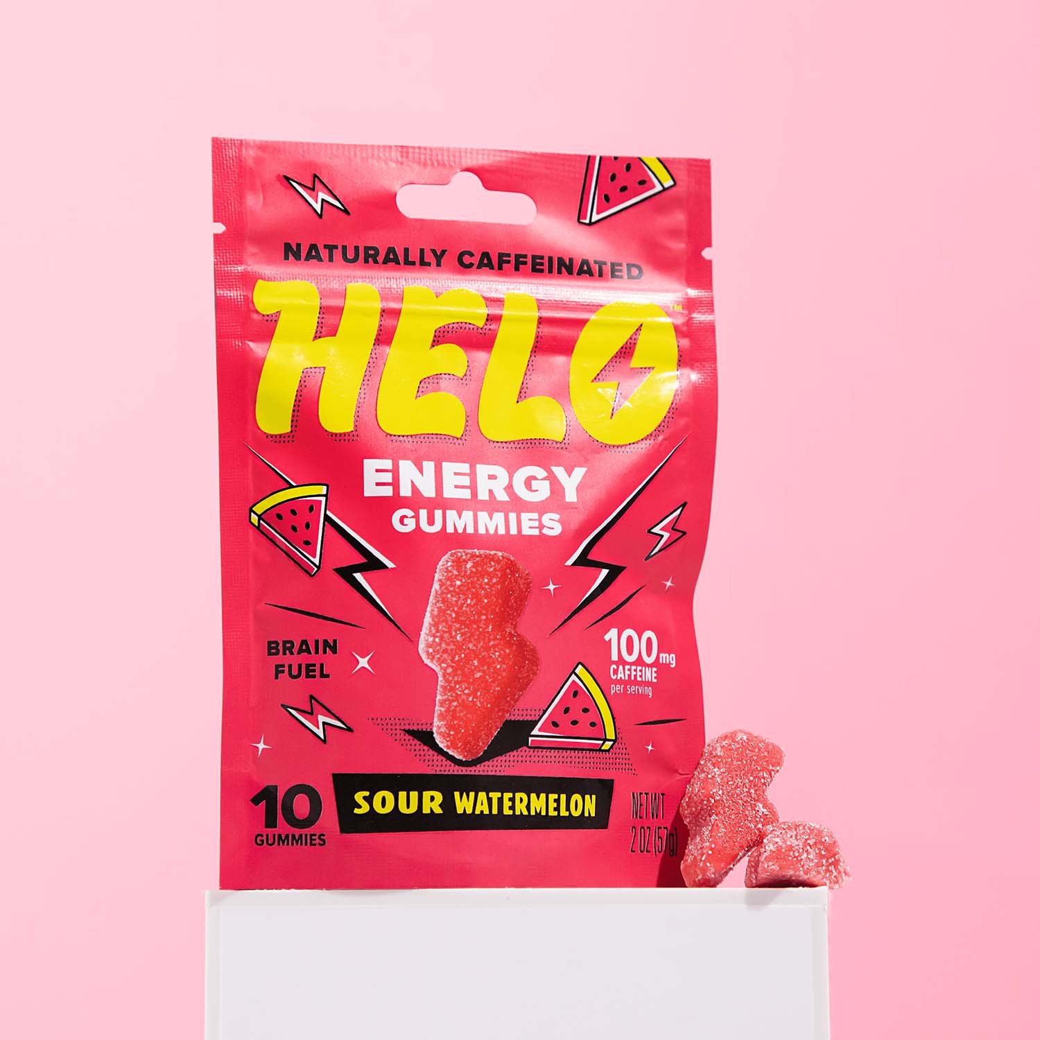 HELO energy gummies in Sour Watermelon flavor