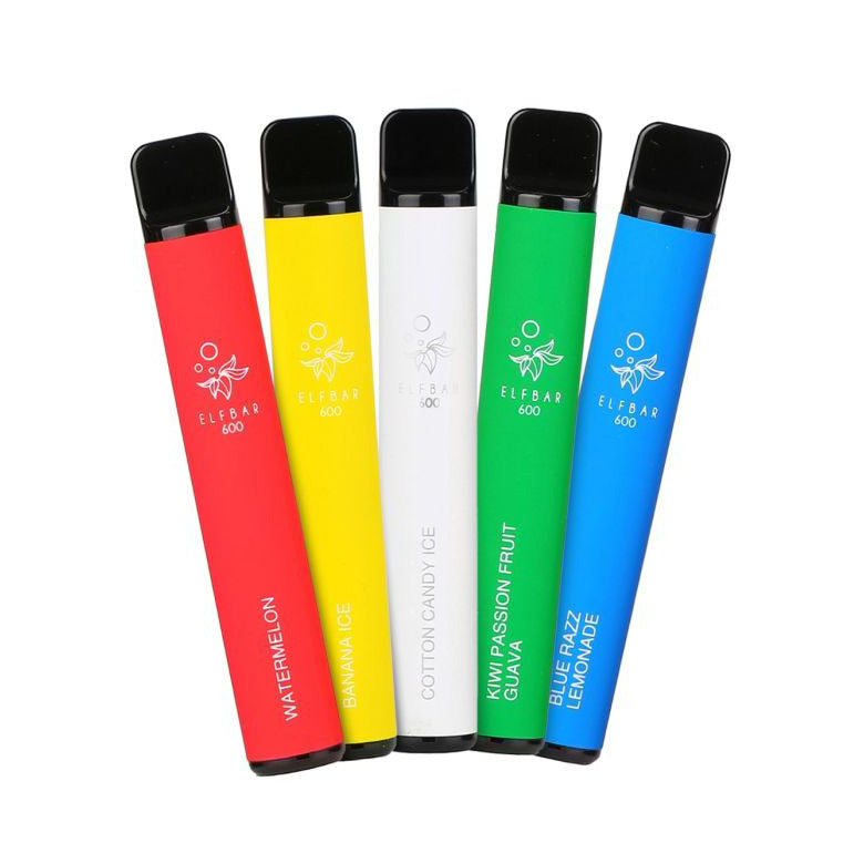 Elf Bar 600 disposable vapes in assorted flavors