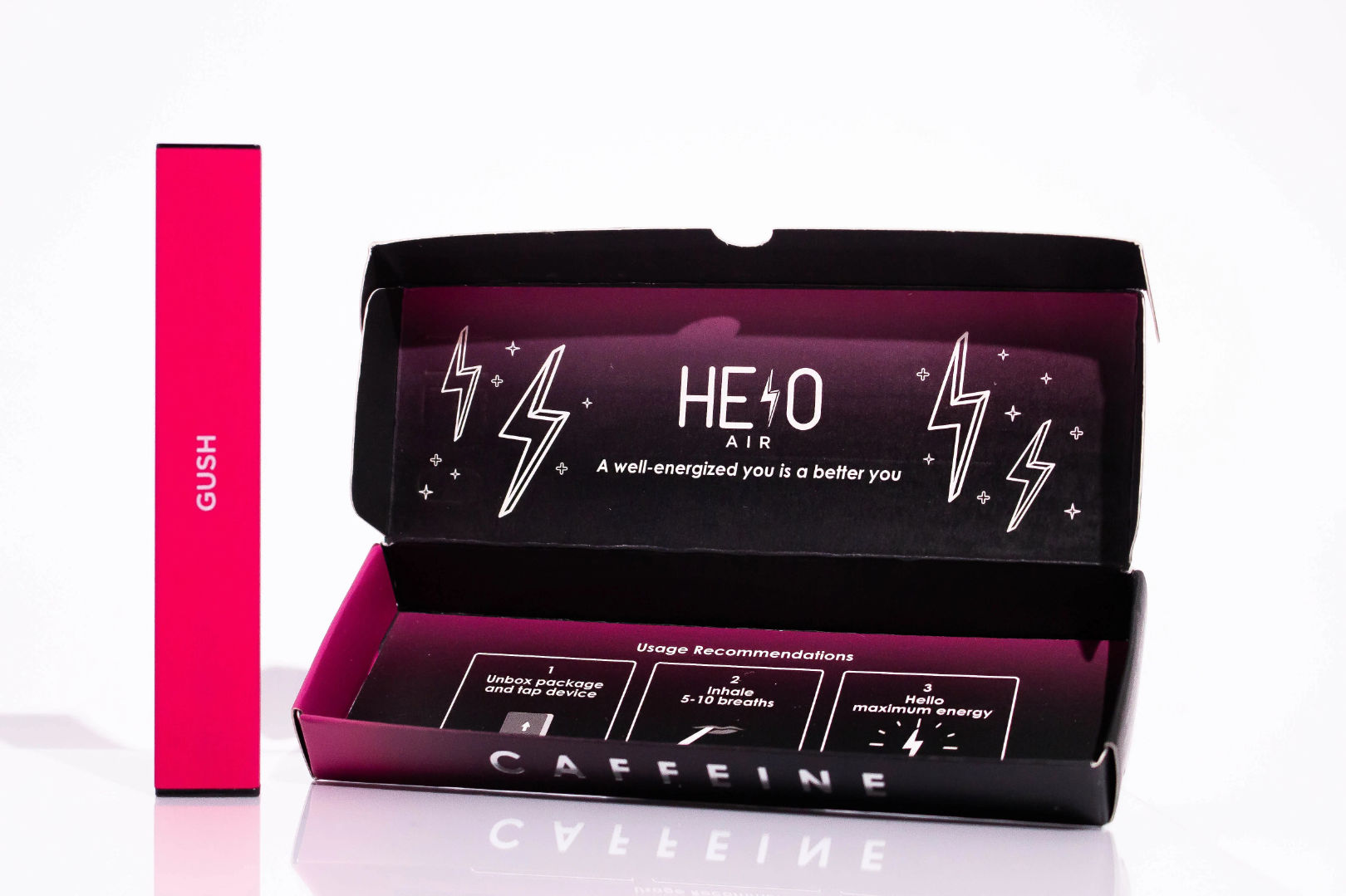single box packaging of HELO Air caffeine diffuser on a white surface