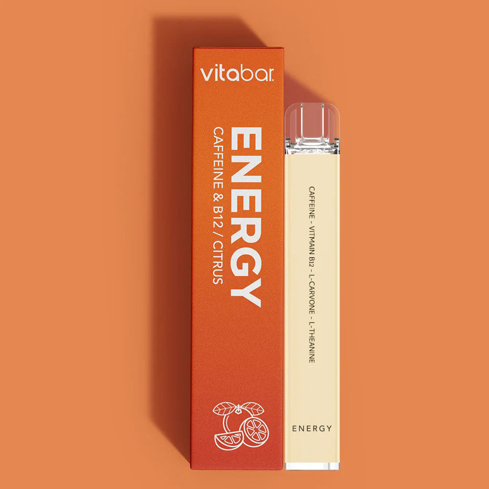A box and Vitabar Energy vape