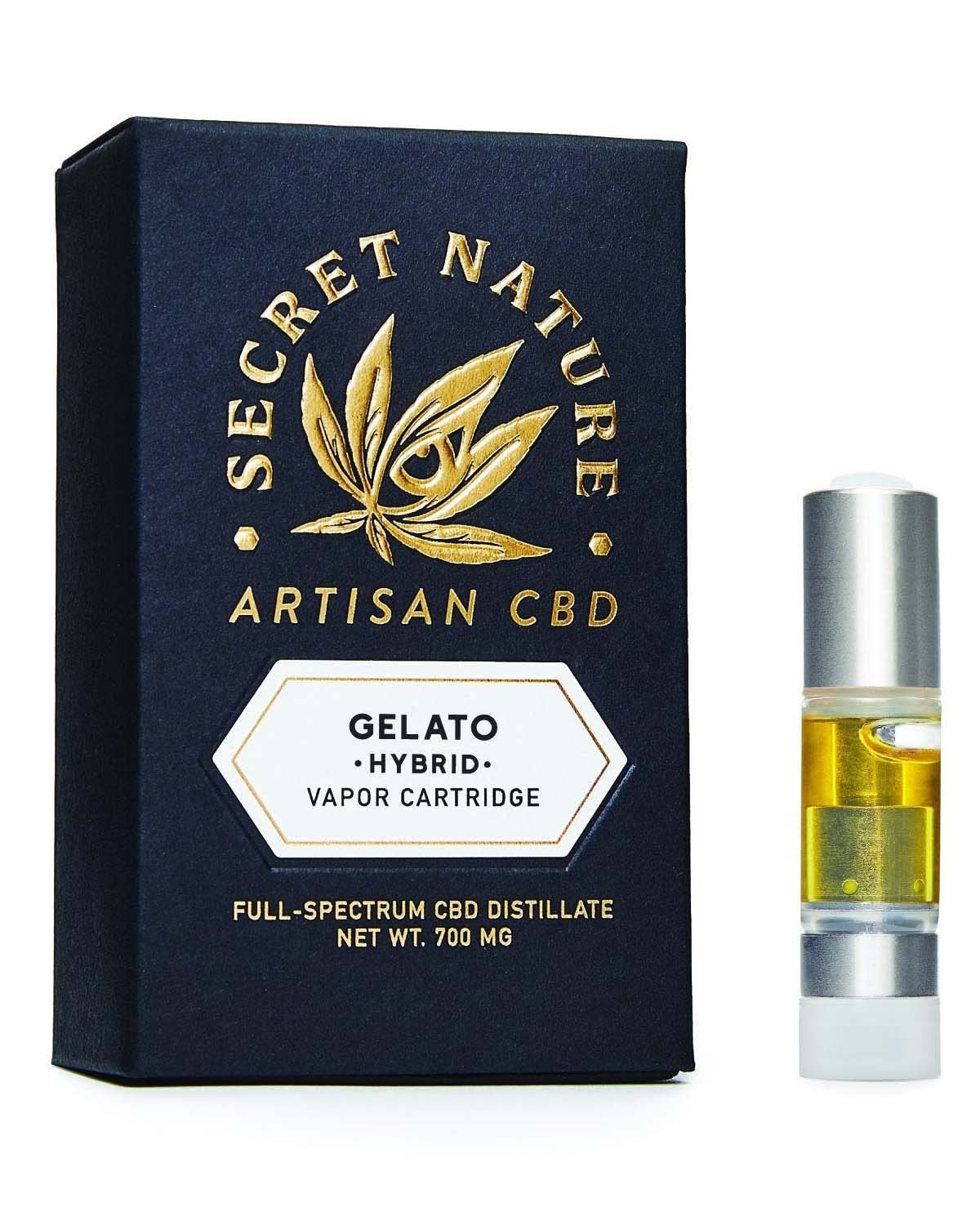 Secret Nature CBD vapor cartridge in Gelato variant