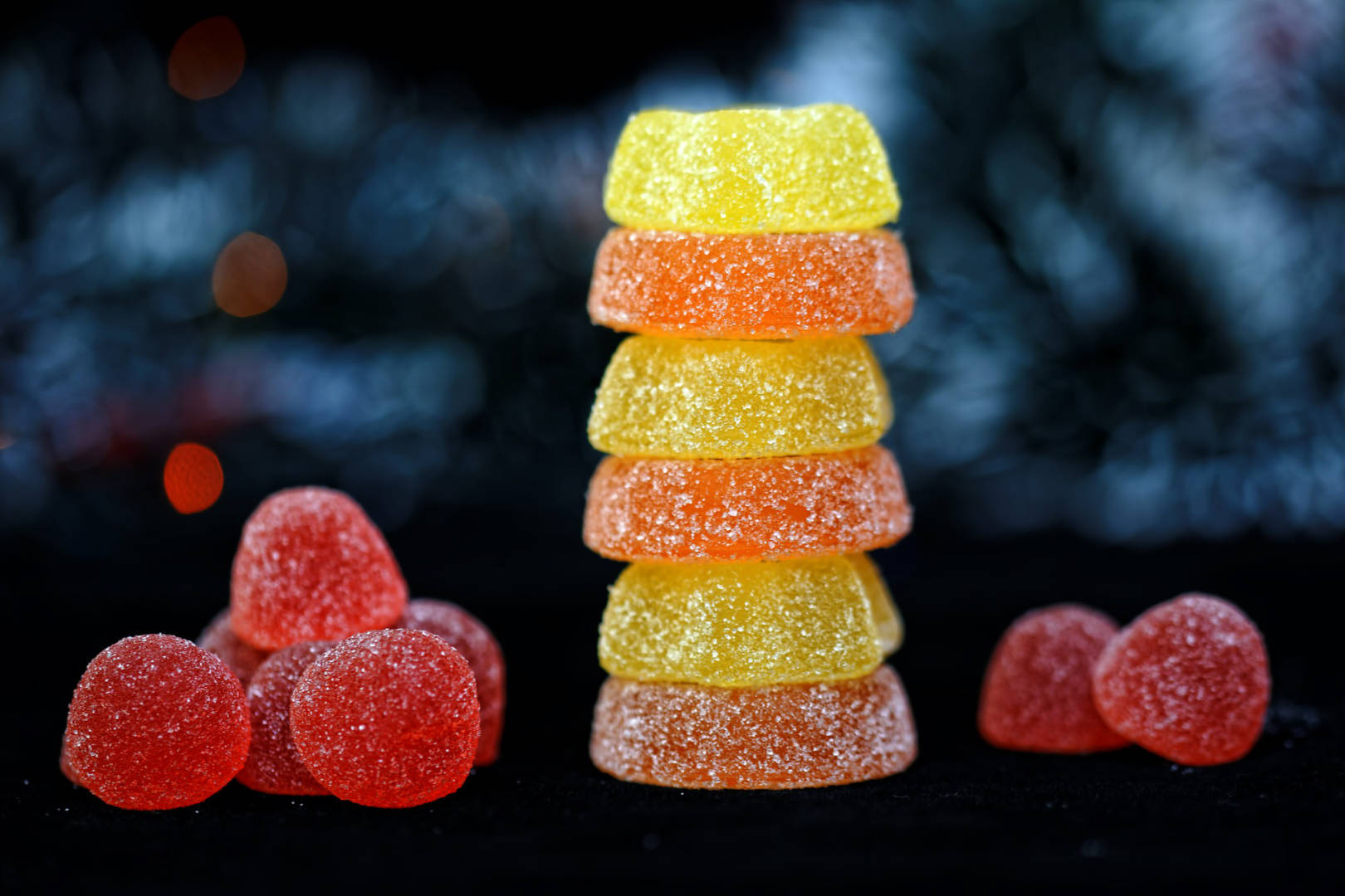 A stack of sweet candies.