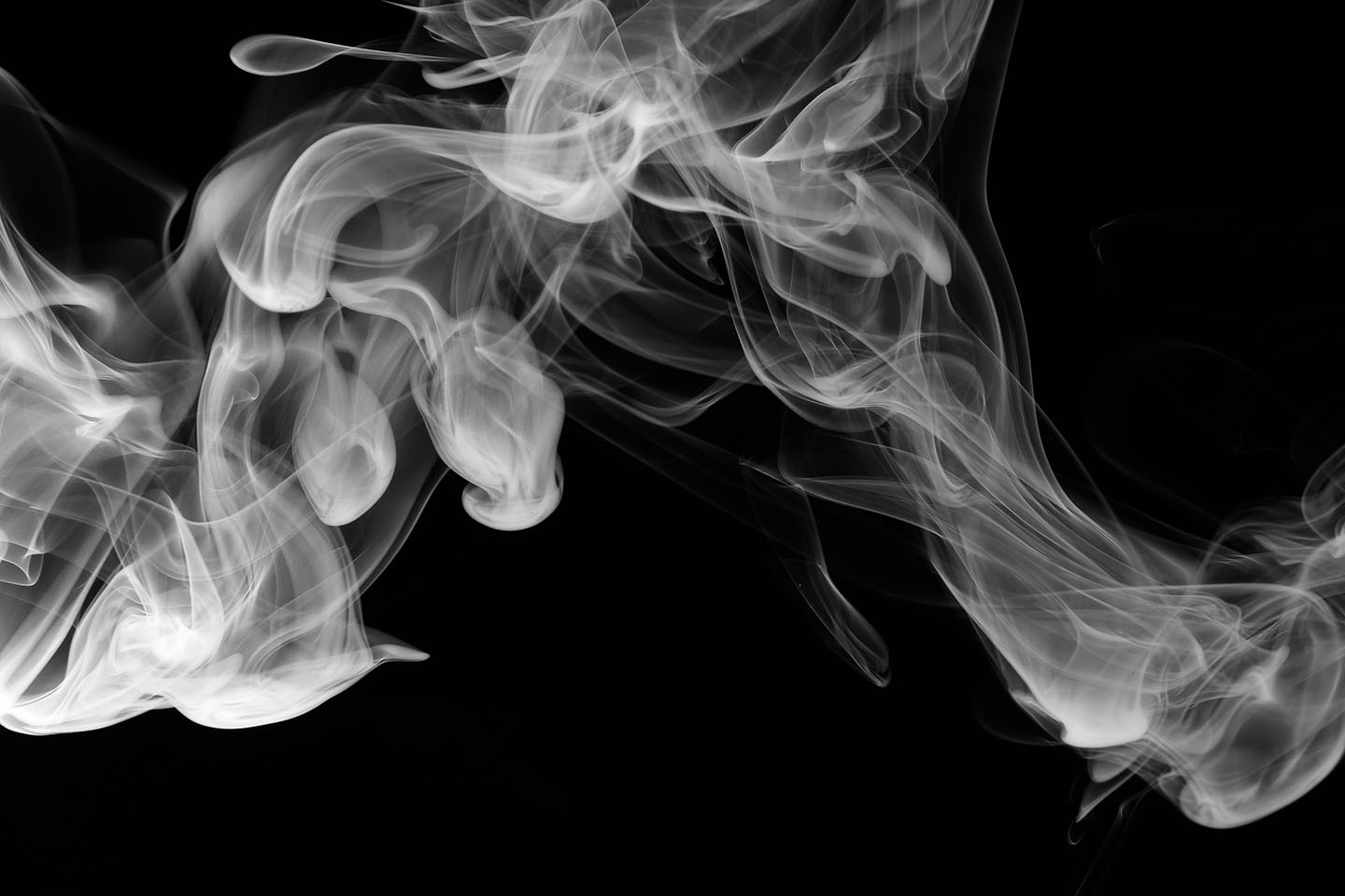 white smoke cloud on a black background