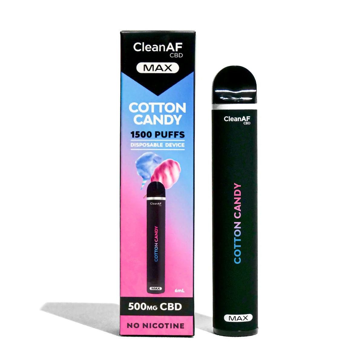CleanAF CBD Cotton Candy disposable vape pen and package
