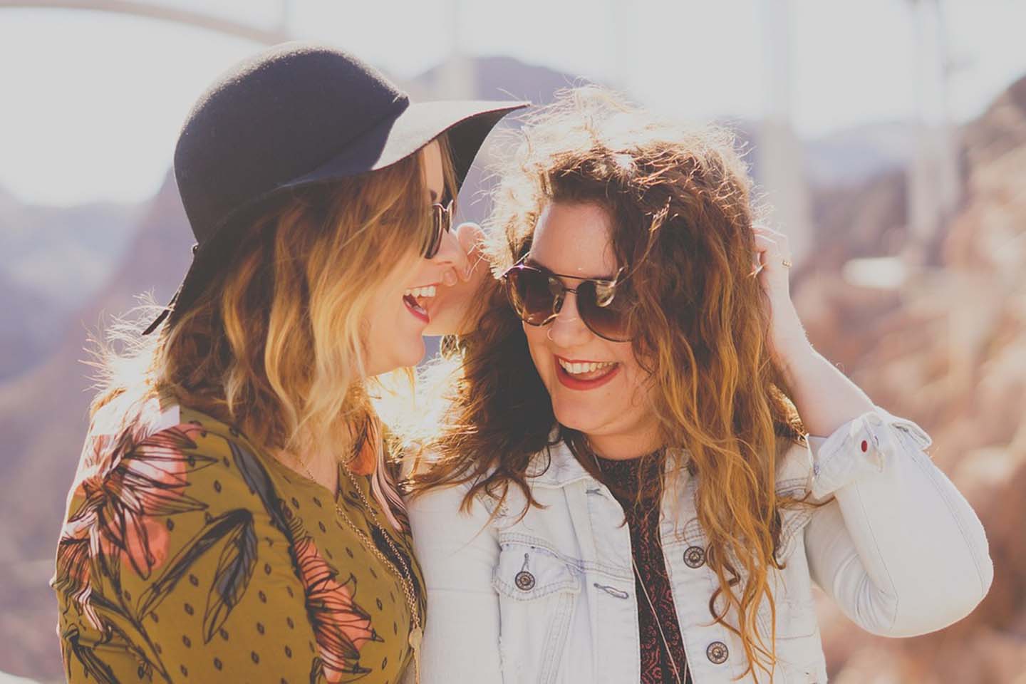 Two girls smiling
