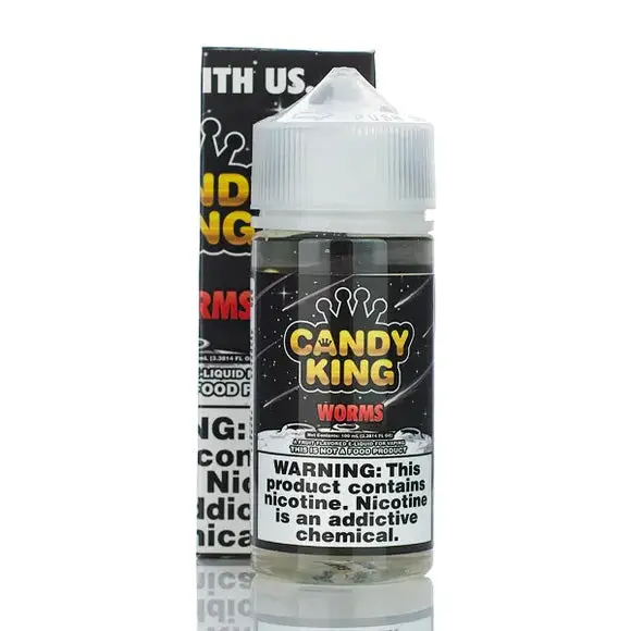 box and bottle of Candy King vape juice