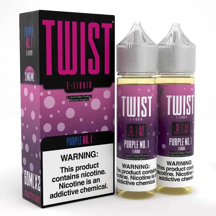 box and two bottles of Twist E-liquids vape juice